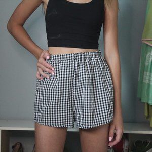 gingham patterned shorts